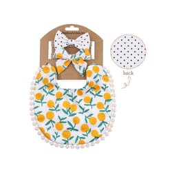 Baby Boys Girls Bibs & Headband Floral PrintS Tassel Dinner Saliva Towel Vintage Double Side Feeding Bibs  Kids Hair Accessories - PURPLE