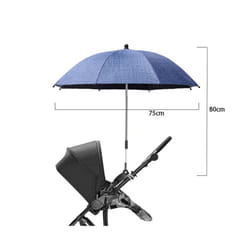 UV Protection Baby Stroller Umbrella With Clamp Universal Sunscree Rainproof Stroller Cover Umbrella  Baby Stroller Accessories - Blue-75cm