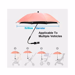UV Protection Baby Stroller Umbrella With Clamp Universal Sunscree Rainproof Stroller Cover Umbrella  Baby Stroller Accessories - Blue-75cm