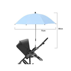 UV Protection Baby Stroller Umbrella With Clamp Universal Sunscree Rainproof Stroller Cover Umbrella  Baby Stroller Accessories - Light Blue-75cm