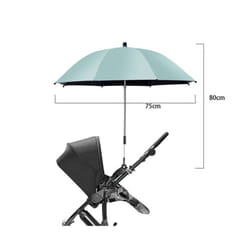 UV Protection Baby Stroller Umbrella With Clamp Universal Sunscree Rainproof Stroller Cover Umbrella  Baby Stroller Accessories - Green-75cm