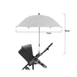 UV Protection Baby Stroller Umbrella With Clamp Universal Sunscree Rainproof Stroller Cover Umbrella  Baby Stroller Accessories - Gray-75cm