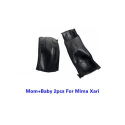 Baby Stroller PU Leather Handle Covers For Mima Xari Pram Bar Sleeve Case  Protective  Armrest Cover Stroller  Accessories - mom baby 2PCS black