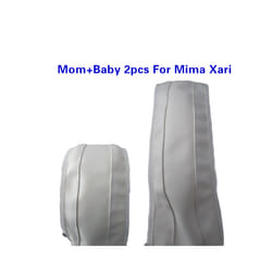 Baby Stroller PU Leather Handle Covers For Mima Xari Pram Bar Sleeve Case  Protective  Armrest Cover Stroller  Accessories - mom baby 2PCS white