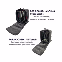 Baby Stroller Accessories Travel Bag Knapsack Buggy Storage Bag Compatible With Cybex Libelle, Goodbaby Pockit+ All-city - black