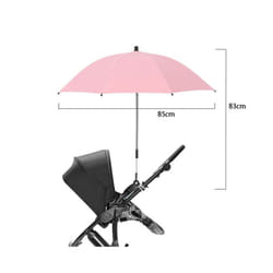 UV Protection Baby Stroller Umbrella With Clamp Universal Sunscree Rainproof Stroller Cover Umbrella  Baby Stroller Accessories - Pink-85cm