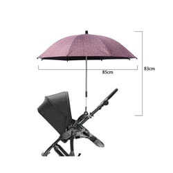 UV Protection Baby Stroller Umbrella With Clamp Universal Sunscree Rainproof Stroller Cover Umbrella  Baby Stroller Accessories - Wine Red-85cm