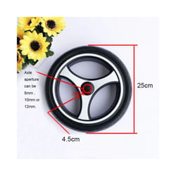 Universal Stroller Wheels For Baby Trolley Including Tyre Different Size Front And Back Wheel Cart Accessories - 25cm back