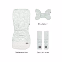 Stroller Cushion & Head Pillow & Seat Belt Cover 3Pcs/Set Universal Pram Pad Soft Cotton Double Sides Usable Baby Accessories ...