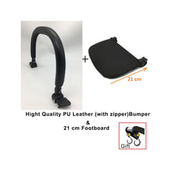 MomTan Baby Stroller Accessories Armrest PU Leather Bumper Bar Handrail Extend Footboard Hook For Babyzen YOYO 2  YOYO+ - Zipper Leather Board