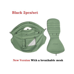 175 Sunshade &Seat Cushion for Yoyo/Yoyo2/Yoya 2Pcs/Set Hood &Mattress with Stroge Bag Breathable Mesh Stroller Accessories - 2pcs green
