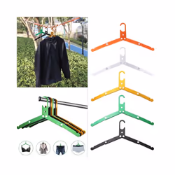 Lightweight Aluminum-Alloy Multifunction Portable Folding Clothes Hanger Outdoor - Gold