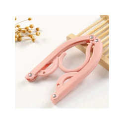 Multifunctional Folding Clothes Hanger Portable Clothes Hanger Foldable Drying Rack Space Saving Stand - 5PC, Nordic pink
