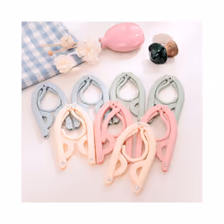Multifunctional plastic foldable clothes hanger travel space saving simple clothes support creative portable clothes hanger - yellow-2pcs