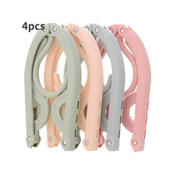 Multifunctional plastic foldable clothes hanger travel space saving simple clothes support creative portable clothes hanger - mixedcolor-4pcs