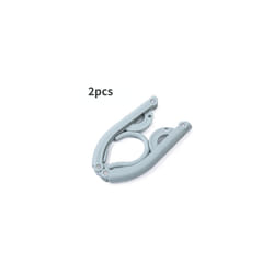 Multifunctional plastic foldable clothes hanger travel space saving simple clothes support creative portable clothes hanger - blue-2pcs