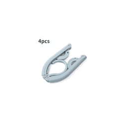 Multifunctional plastic foldable clothes hanger travel space saving simple clothes support creative portable clothes hanger - blue-4pcs