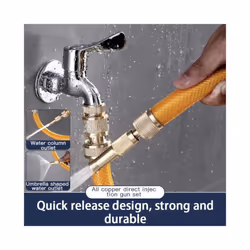 Brass Adjustable Spray Gun Hose Nozzle High Pressure Straight Copper Gun For Car Wash Watering Flower For Garden Hose - 3