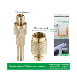 Brass Adjustable Spray Gun Hose Nozzle High Pressure Straight Copper Gun For Car Wash Watering Flower For Garden Hose - PURPLE