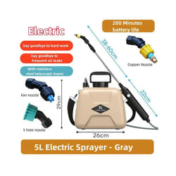 5L Shoulder Style Electric Sprayer Watering Can With Spray Gun Automatic Garden Plant Mister USB Rechargeable Irrigation - upgrade yellow