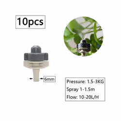 1/4inch Misting Nozzle Dripper Watering Sprayer Atomizing Sprinkler Garden Irrigation System With Hose Tee Barb Thread Connec ...