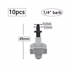 1/4inch Misting Nozzle Dripper Watering Sprayer Atomizing Sprinkler Garden Irrigation System With Hose Tee Barb Thread Connec ...