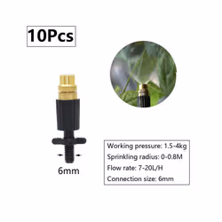 1/4inch Misting Nozzle Dripper Watering Sprayer Atomizing Sprinkler Garden Irrigation System With Hose Tee Barb Thread Connec ...