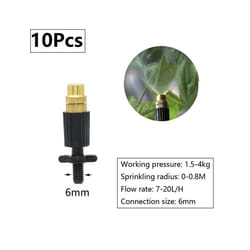 1/4inch Misting Nozzle Dripper Watering Sprayer Atomizing Sprinkler Garden Irrigation System With Hose Tee Barb Thread Connector - K