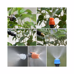 1/4inch Misting Nozzle Dripper Watering Sprayer Atomizing Sprinkler Garden Irrigation System With Hose Tee Barb Thread Connector - M