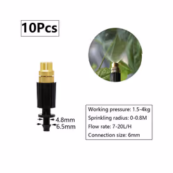1/4inch Misting Nozzle Dripper Watering Sprayer Atomizing Sprinkler Garden Irrigation System With Hose Tee Barb Thread Connec ...