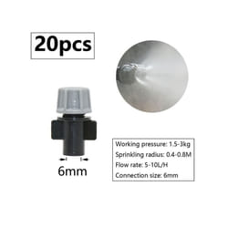 1/4inch Misting Nozzle Dripper Watering Sprayer Atomizing Sprinkler Garden Irrigation System With Hose Tee Barb Thread Connector - A