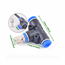 5Pcs Low Pressure Water Fog Sprayer Misting Cooling System Atomizing Nozzles 6mm Pneumatic Fitting Pipe Connector Garden - Caliber 0.2mm