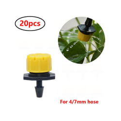 1/4 Inch Nozzle Dripper Watering Sprayer Misting Garden Irrigation System Connector Atomizing Sprinkler With Tee Barb Thread - Yellow