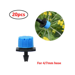 1/4 Inch Nozzle Dripper Watering Sprayer Misting Garden Irrigation System Connector Atomizing Sprinkler With Tee Barb Thread - Blue