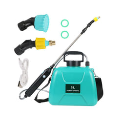 Watering Can Agricultural Equipment USB Rechargeable 5L Electric Sprayer Garden Plant Mister With Spray Gun Automatic - 5L Electric Green