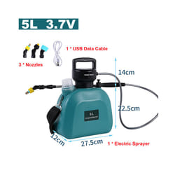 Electric Battery Sprayer Gardening Watering Flowers Can Agricultural Disinfecting 2000mAh Powerful Battery Spray - Green-5L-3.7V