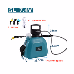 Electric Battery Sprayer Gardening Watering Flowers Can Agricultural Disinfecting 2000mAh Powerful Battery Spray - Green-5L-7 ...