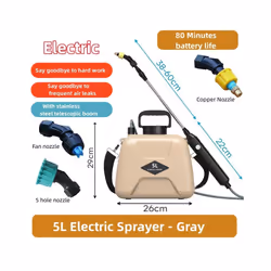 5L Electric Sprayer Spray Gun USB Rechargeable Automatic Sprayer Plant Sprayer Bottle Sprinkler Watering Can Garden Irrigatio ...