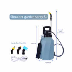 5L Electric Plant Sprayer Multipurpose Irrigation Sprinkler USB Rechargeable Adjustable Garden Irrigation Spray - 2400mAh pol ...