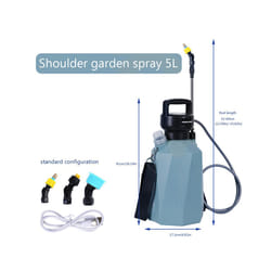 5L Electric Plant Sprayer Multipurpose Irrigation Sprinkler USB Rechargeable Adjustable Garden Irrigation Spray - 2400mAh polygon