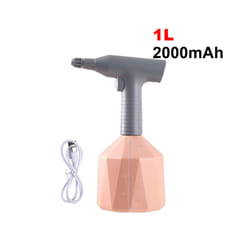 Electric Mist Spray Bottle Automatic Garden Watering Can Adjustable Water Sprayer - Pink 1L