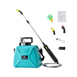 Battery Powered Garden Electric Sprayer with 3 Mist Nozzles 5L Lawn Water Sprayer Plant Mister USB Rechargeable Irrigation - Green