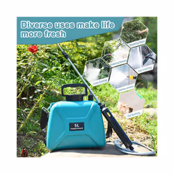 Battery Powered Garden Electric Sprayer with 3 Mist Nozzles 5L Lawn Water Sprayer Plant Mister USB Rechargeable Irrigation - Green