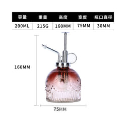 European Colorful Embossed Glass Watering Can Home Gardening Watering Sprinkler Kettle Succulent Plant Spray Can Gardening - M