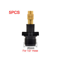 5PCS 8 Types of Micro Drip Irrigation Misting Brass Nozzle Garden Spray Cooling Parts Copper Sprinkler with Connector - E