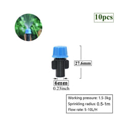 1/4 Inch Nozzle Dripper Watering Sprayer Misting Sprinkler With Hose Tee Barb thread Connector For Garden Atomizing System - A