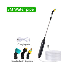 Portable Electric Gardening Sprayer Irrigation Tool USB  Rechargeable Telescopic Handle with 3 Nozzles for Yard Plant - 3 meters 5 in 1