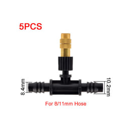 5PCS 8 Types of Micro Drip Irrigation Misting Brass Nozzle Garden Spray Cooling Parts Copper Sprinkler with Connector - F