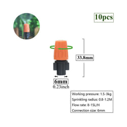 1/4 Inch Nozzle Dripper Watering Sprayer Misting Sprinkler With Hose Tee Barb thread Connector For Garden Atomizing System - D