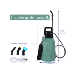 5L Electric Plant Sprayer Multipurpose Irrigation Sprinkler USB Rechargeable Adjustable Garden Irrigation Spray - 4000mAh polygon